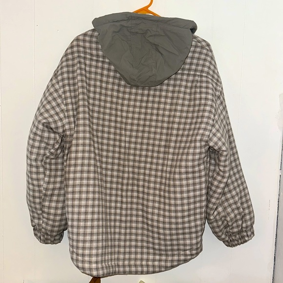 Flannel Puffer Hoodie Jacket - Picture 4 of 4
